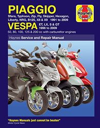 Piaggio Vespa: Sfera, Typhoon, Zip, Fly, Skipper, Hexagon, Liberty, NRG, B125, X8 & X9 1991 to 2009 and Vespa ET, LX, S