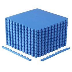 CAP Barbell Paquete de 3 alfombrillas de rompecabezas de ejercicio de 24 x 24 x 3/4 pulgadas, patrón en T, azul