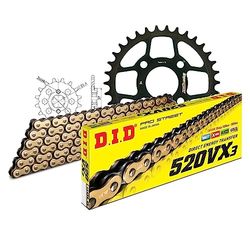 Kettingset DID staal 520VX3/78 klinkslot voor E-ton CXL Challenger EXL ST Yukon 150 cc