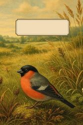 Notizbuch Vogel Gimpel Dompfaff – Vogelbeobachtung – 150 Seiten DIN A5+ Punktraster: Elegantes Vintage Tagebuch – Stil: Skizzenbuch Kupferstich coloriert Natur