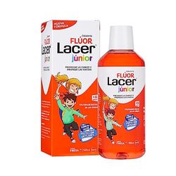 FLUOR - Flúor Lacer 500 ml, Colutorio Diario, Sabor Fresa, para Niños, Previene Alteraciones Bucales, Aplicación Tópica, Reduce la Prevalencia de Caries