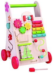 EverEarth Chariot de Marche Bois - Apprentissage de la Marche en Toute Sécurité - Jouet Éducatif Multi-Activités Hauteur 51 cm - Matériaux Durables et Peinture Ecologique - Trotteur Bois Bébé EE30949