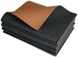 Khataland Yofo Mat Ultra dikke opvouwbare yogamat zwart/koffie, 72 x 26 x 1/4 inch