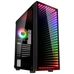 Kolink Void Rift PC behuizing Midi Tower Case met ARGB-verlichte voorkant, glas met verticale GPU-installatie mogelijk, gaming, gehard glas voor Computer Case ATX