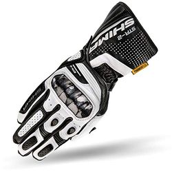 SHIMA STR-2 Luvas de motocicleta para homem - luvas Touchscreen, verão, desporto de couro com proteção de pontas de carbono, deslizante palma e dedos, palma reforçada (branco, M)