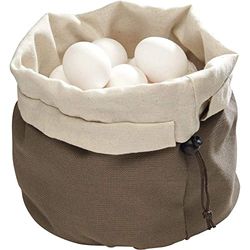 Bolsa para pan APS de color beige-marrón, incl. almohadilla térmica con bolas de cerámica y cordón de algodón, reutilizable, también puede utilizarse para panecillos, huevos, etc., Ø 19,0 cm