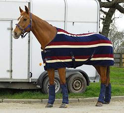 Rhinegold Elite Fleece Rug-5/9-Burgundy Stripe