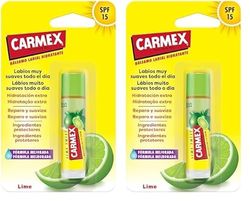 Carmex Bálsamo Labial SPF 15, Click Stick Lima, 4.25g (Paquete de 2)