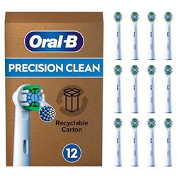 Oral-B Precision Clean Testine Spazzolino Elettrico, Confezione da 12 Testine di Ricambio, Pulizia Precisa e Sbiancante, Indicatore di Utilizzo della Testina