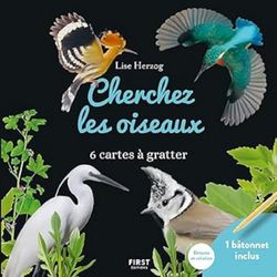 Cartes à gratter - Cherchez les oiseaux: 6 cartes à gratter et 1 bâtonnet inclus