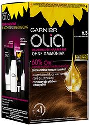 Garnier Olia Haar Coloration/coloração para cabelo, contém 60% de óleos florais para maior intensidade de cor, sem amoníaco - 3 x 1 unidade