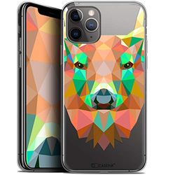 Caseink Beschermhoes voor Apple iPhone 11 Pro Max (6,5) [Gel HD bedrukt in Frankrijk Polygon Serie Animal – zacht – ultradun] hert