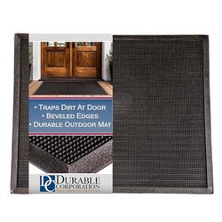 Durable Corporation 396S1624BK - Tappetino per ingresso in gomma resistente, per aree esterne, 40,6 x 61 x 5/8 cm, colore: Nero