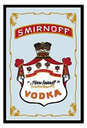 Close Up Smirnoff Vodka espelho / espelho de parede com moldura de plástico imitação de madeira