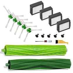 Vervangende onderdelen accessoires compatibel voor iRobot Roomba i7 i7+ i3 i3+ i4 i6 i6+ i8 i8+/Plus E5 E6 E7 I, E & J serie stofzuiger, 1 set rubberen borstels met meerdere oppervlakken, 4