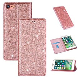 Xyamzhnn Funda telefónica para iPhone 8/7 Ultrathin Glitter Magnético Horizontal Flip CUBIERTE Cubierta DE TELÉFONO con SOSTENER Y Ranuras DE Tarjetas (Color : Rose Gold)