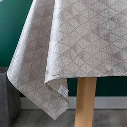 Glory Season imperméable à l'eau résistant aux déversements résistant aux Taches Facile à Nettoyer Nappe Rustique en Toile de Jute Nappe en Faux Lin Rectangle Couverture de Table en Vinyle TPU