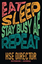 HSE Director Notebook Journal : Stay Busy AF: Gag Gift - Funny Sweary Blank Ruled Book for Christmas, Birthday, Retirement & Appreciation