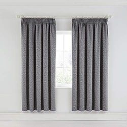 Helena Springfield London Josey Curtains, Viscose & Polyester, Charcoal, 66x72
