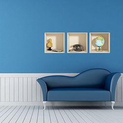 Ambiance - Adhesivo decorativo para efecto 3D, diseño de globo y teléfono (30 x 90 cm)