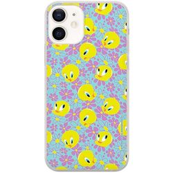 ERT GROUP mobiltelefonfodral för Iphone 12 Mini originalt och officiellt licensierat Looney Tunes mönster Tweety 011 optimalt anpassad till formen på mobiltelefonen, fodral tillverkad av TPU-plast