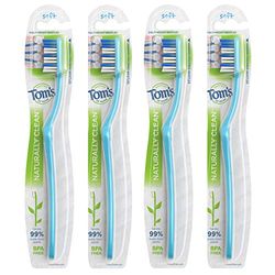 Tom's of Maine Naturally Clean Lot de 4 brosses à dents souples