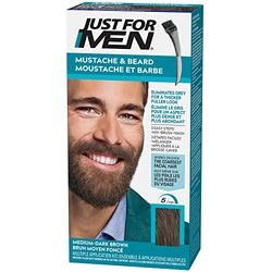 Just For Men Teinture Brun Moyen Foncé, Coloration Moustache Et Barbe Homme, Élimine Les Poils Blancs Pour Un Résultat Plus Épais, Avec un Pinceau Applicateur, Rapide et Facile - M40