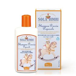 Helan, Sole Bimbi - Soothing Moisturising After-Sun Body, Face and Hair Shampoo, After-Sun Restructuring Shower Gel with Sweet Almond Protein, Aloe Vera and Calendula, 200 ml