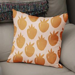 BonaMaison Fundas para Cojínes, Naranja y Blanco Roto Funda de Almohada Elegante y Suave para Decorativa Moderna Decoración del Hogar Habitación, 50x50 Cm - Diseñado y Fabricado en Turquía