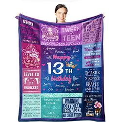 Wisegem Regalos de cumpleaños número 13 para niñas, niñas de 13 años, Manta de 50 x 40 Pulgadas, Regalos para niñas de 13 años, Regalos para niñas de 13 años, Ideas de Regalo de