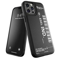 Diesel Diseñada para iPhone 12 Pro MAX 6.7, núcleo Moldeado, Resistente a los Golpes, Cubierta Protectora Probada contra caídas con Bordes aislados, Color Blanco y Negro.