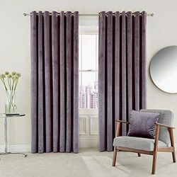 HELENA SPRINGFIELD ESCALA LINED CURTAINS 66X72 (168X183CM) DAMSON