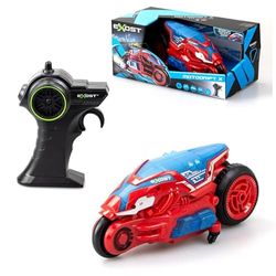 EXOST - MOTODRIFT X op afstand bestuurbare motorfiets - LED - 2.4Ghz - Rood - 23 cm