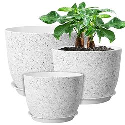 UOUZ 12/10/9 grandi vasi moderni con fori di drenaggio per piante da interno, fiori, puntini bianchi