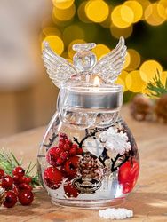 Set van 6 Dreamlights, theelichthouders, Mercurius, Bloemen, Glas, Crème, PU 6, H. 7 cm, D. 9 cm
