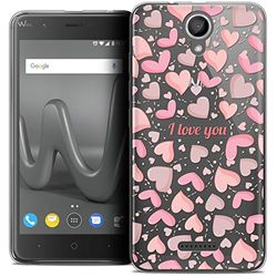 Caseink fodral för Wiko Harry (5) fodral [kristallgel HD mönster kollektion kärlek alla hjärtans dag design "I Love You - mjuk - ultratunn - tryckt i Frankrike]