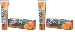 Biomed Citrus Fresh 97% Dentifricio naturale | Arancia, alito fresco, gengive sane | Oli essenziali di mandarino, pompelmo e limone, gusto frutta, vegetariano, privo di SLES 100 g (Confezione da 2)