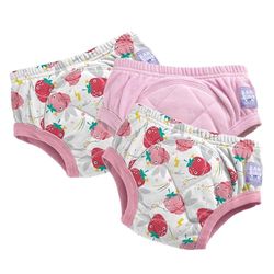Culottes d'apprentissage Bambino Mio pour tout-petits, lot de 3, 2-3 ans, Fraises Roses Fantastiques – réutilisables, lavables – Fille et Garçon – Motif point de croix