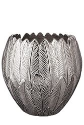 GILDE Florero de Aluminio – Decoración de salón Regalo para Mujer cumpleaños Día de la Madre – Color: Plata Altura 21,5 cm