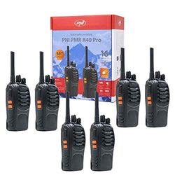 Paquete 6 radios portátiles PNI PMR R40 Pro Pilas, Cargadores y Auriculares incluidos