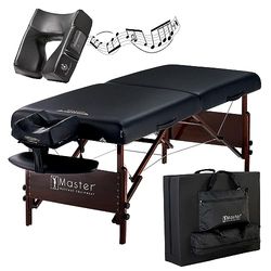 Master Massage Panca per Massaggi Pieghevole in Legno con Cuscino Musicale Altoparlante, 76cm