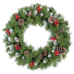 Uten Couronne de Noël, Diamètre 60CM Guirlande de Noël Artificielle, Décoration de Couronne pour Noël pour Porte D'entrée,Cheminée et Décoration Mural