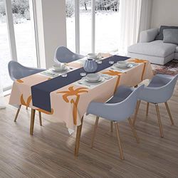 Bonamaison Köksdekoration, bordsduk, orange, benvit, 140 x 200 cm - designad och tillverkad i Turkiet