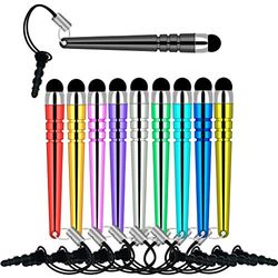 iSOUL Lápiz capacitivo táctil [10 unidades] Stylus para smartphone, móvil, teléfono, portátil, tableta, iPhone, iPad, iPod, Galaxy, NOTA, HTC, Google Pixel, OnePlus Styli con tapón antipolvo