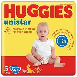 Huggies Unistar Pannolini, Taglia 5 (11-25 Kg), Confezione da 84 pannolini (Base)