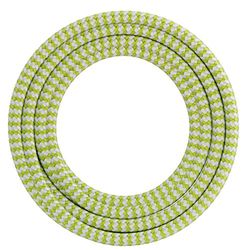 Calex 60 W 250 V - Cordon enroulé en tissu - Vert citron et blanc - Longueur : 1,5 m