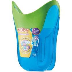 Nuby Enxaguar para bebé com borda macia e pega | caneca para enxaguar o cabelo | enxaguar o champô para a hora do banho | anti-riscos na borda | a partir de 6 meses