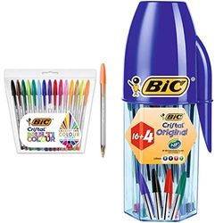 BIC Cristal Set Penne Colorate A Sfera, Multicolore, ‎15 Unità (Confezione da 1) Cristal Original, Punta Media 1.0 Mm, 20 Unità, Cancelleria Scuola