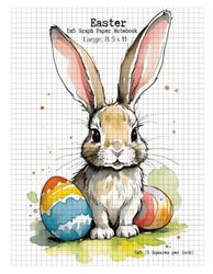 Easter 5x5 Graph Paper Notebook: Graph Paper 5x5 (5 Squares per inch), 11"x8.5"