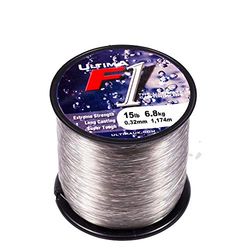 ULTIMA F1 Línea de Pesca de mar, Unisex-Adult, Titanium, 0.32mm-15.0lb/6.8kg